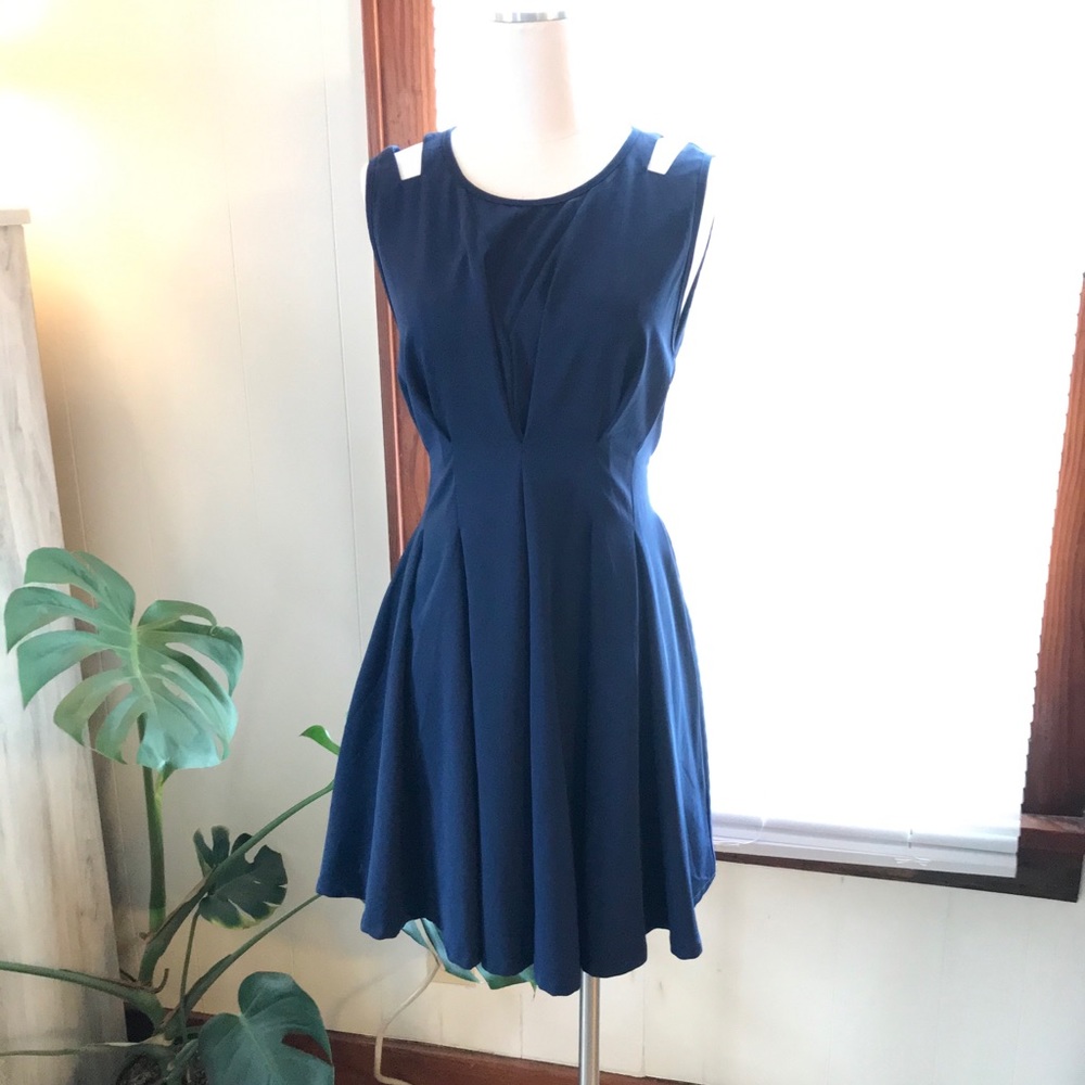 Navy Tie Back Dress